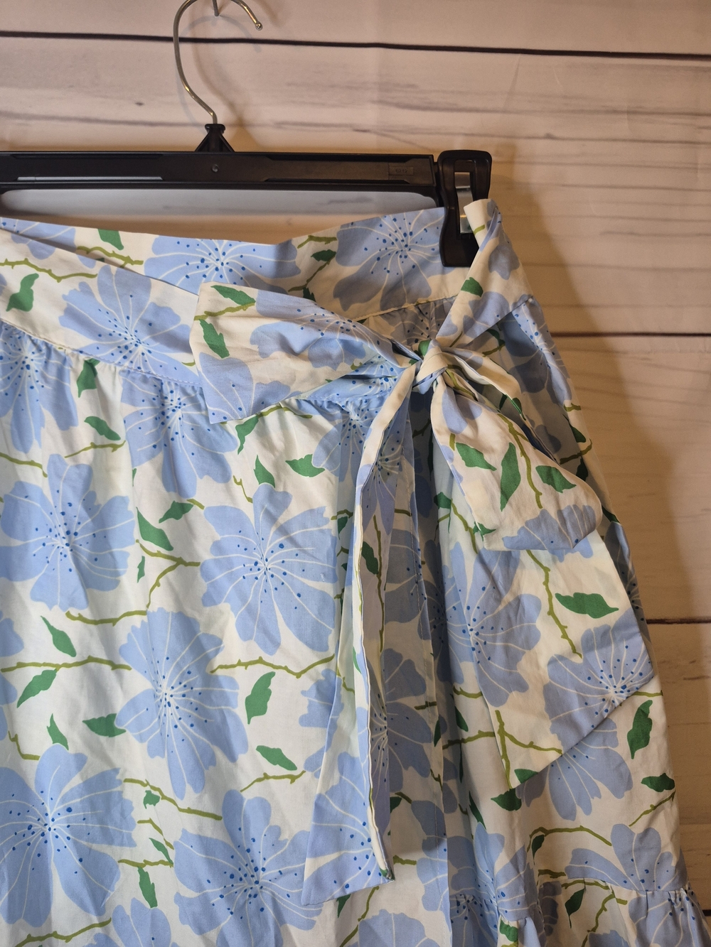 Who What Wear Blue Floral Tiered Maxi Wrap Skirt Cottagecore Vacation Style M - Picture 7 of 12